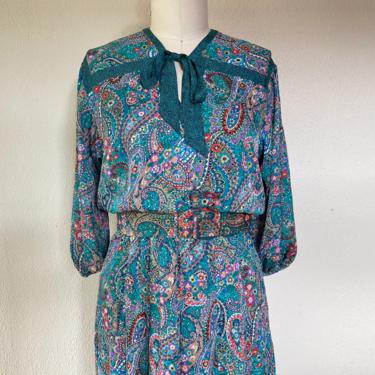 1980s Diane Freis paisley dress 