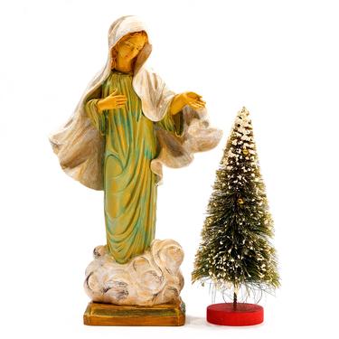 VINTAGE: 10" Italian Madonna - Mary of Mother of Christ - Religious Statue - Made in Italy - SKU 23-D-00030674 