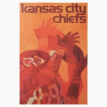 Vintage 1970 Kansas City Chiefs Poster NFL National Football League 