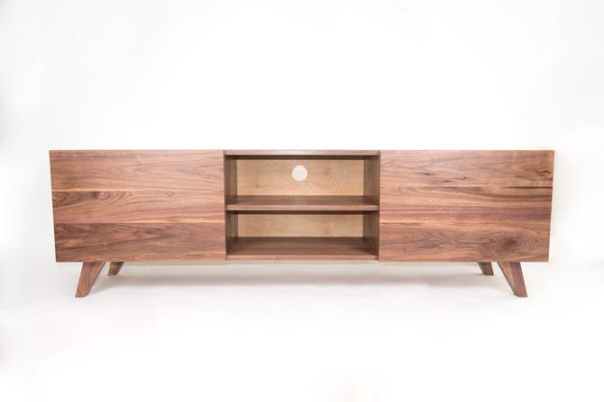 Del Mar Media Cabinet Solid Walnut Mid Century Credenza Console