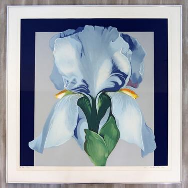Mid Century Modern Framed Lowell Nesbitt Signed Silkscreen AP Oriental Iris 70s 