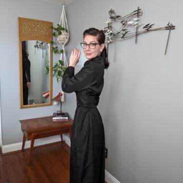 Vintage 1950's Vogue Paris Original Inky Black Dress 