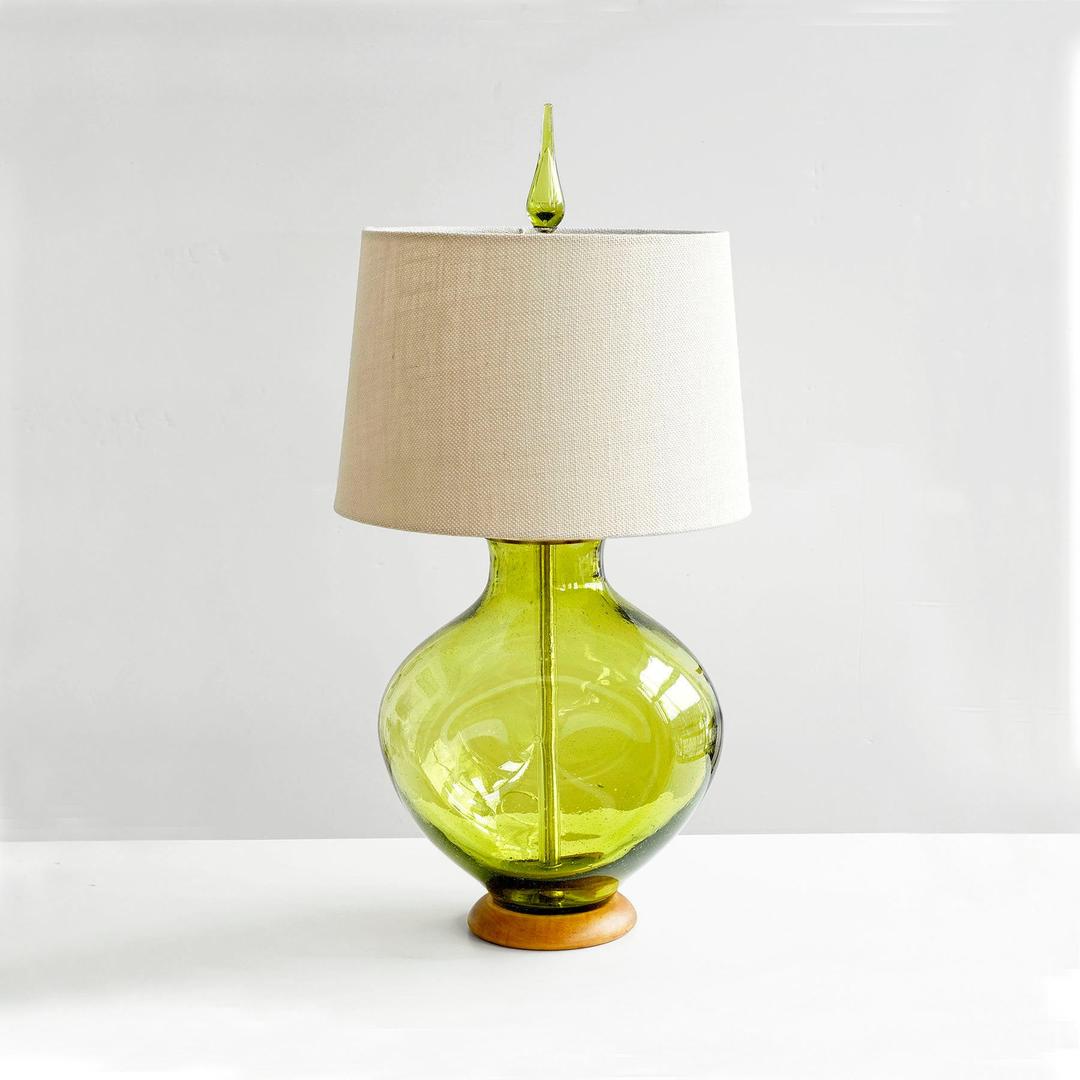 blenko pinched form glass table lamp, blenko lamp, blenko glass | Pulp ...