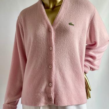 Pretty Pink Lacoste Club Cardigan Boyfriend Sweater 