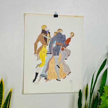 1981 The Dance By Moran Art Image Inc Lithograph No 641, French Provençal Lithograph, Moran Litho, Post Modern Decor, Vintage Painting 