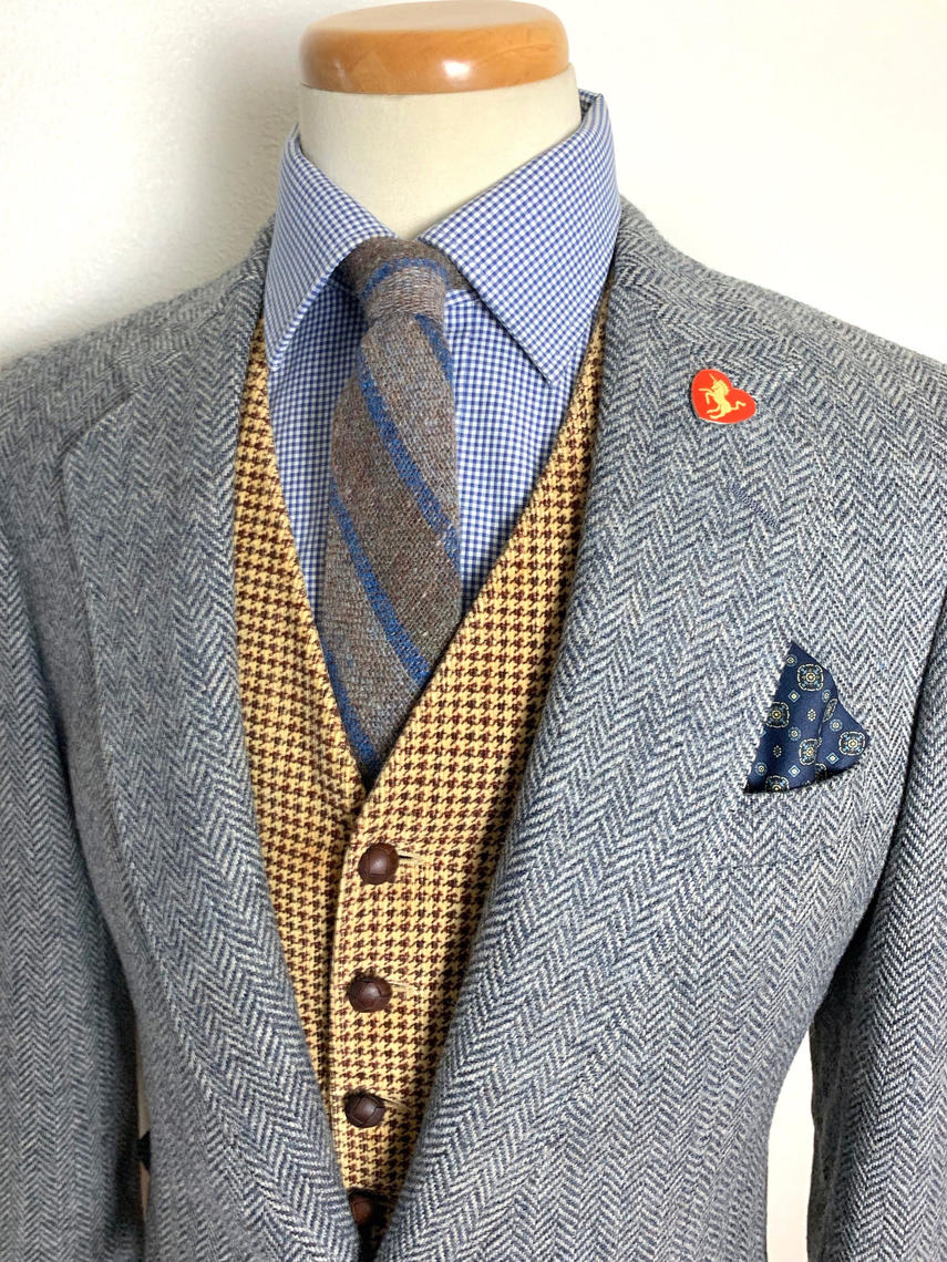 Vintage CRICKETEER 100% Wool TWEED Blazer ~ 38 S ~ Herringbone jacket ...