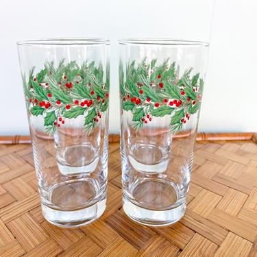 Set of Four Holly Glassware