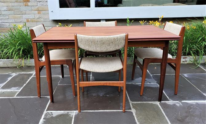 Mid Century Modern Danish Teak Dining Table And Chairs By D Scan