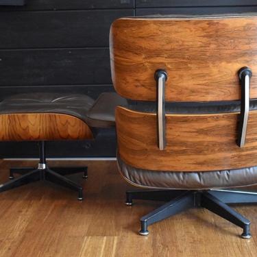 Vintage Brazilian Rosewood Eames lounge chair and ottoman by Herman Miller (670/671), circa 1970s - #257 
