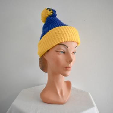 1980s Blue and Yellow Beanie 