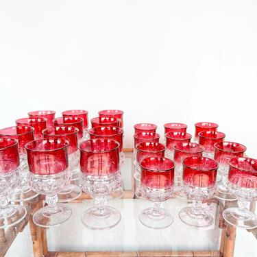 1960s Kings Crown Ruby Glassware Set