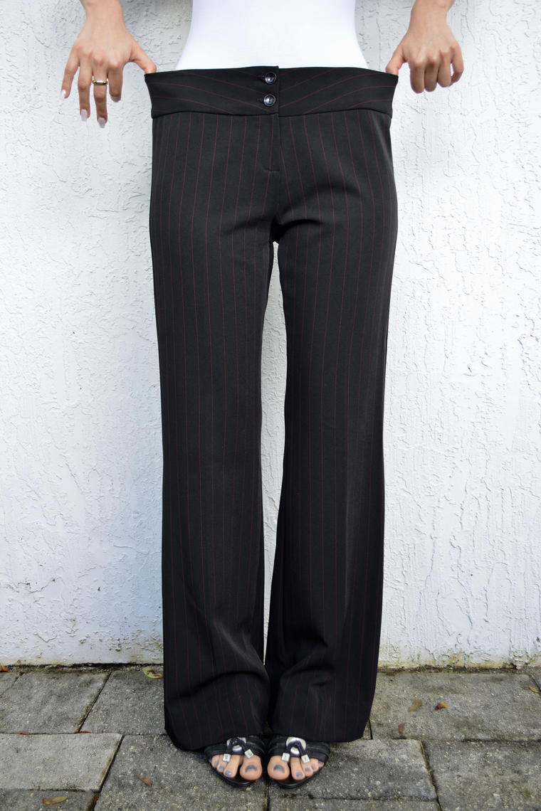 Black Pants With Red Pinstripes