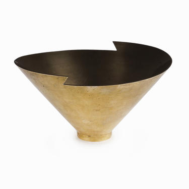 Modernist Brass Bowl Gold Tone Mid Century Modern 