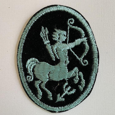 Vintage Sagittarius Sew On Patch, The Archer Zodiac Appllique, Jean Jacket Embellishment, Astrological Signs, Half Horse, Half Man 