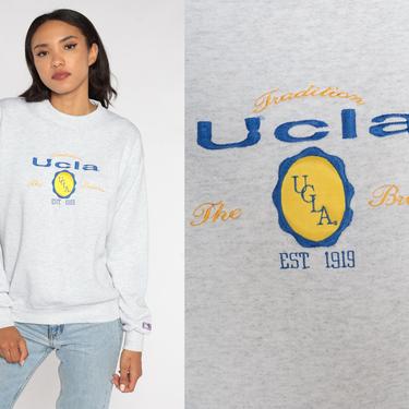 UCLA Bruins Sweatshirt University Sweatshirt 90s Bruins Sweatshirt California Shirt Football Graphic College Sweater Grey Vintage Medium 