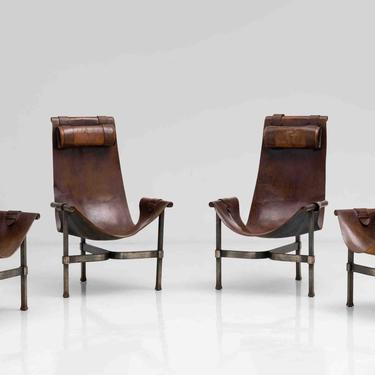 Steel &amp; Leather Sling Chairs