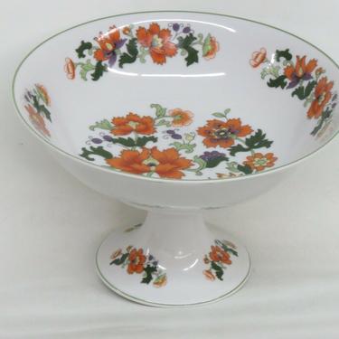 Pedestal Compote Fruit Centerpiece Bowl by Dolphin Fine China Japan 2482B
