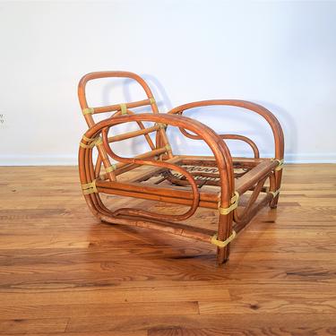 Mid Century Heywood Wakefield Bamboo / Rattan Lounge Chair 