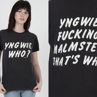 Vintage 1986 Yngwie Malmsteen T Shirt / Single Stitch Black Ingway Tee / Mens Womens 80s Heavy Metal Rock Band T Shirt 
