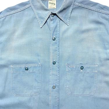 RARE Vintage 1940s JC Penney SANFORIZED Chambray Work Shirt ~ L ...