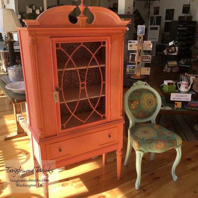 Pink Flamingo Hand Painted Hutch from Tanglewood Works of Hyattsville