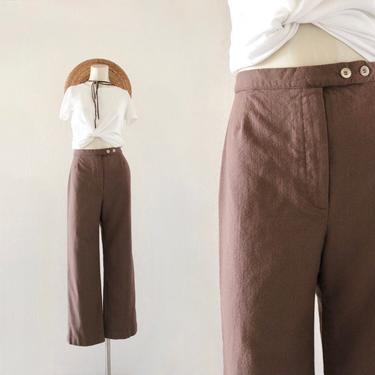 mocha wool trousers - 25 