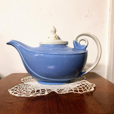 Vintage Hall China Morning Glory Aladdin Teapot with Infuser 