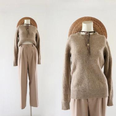 darned wool sweater - see details - s 