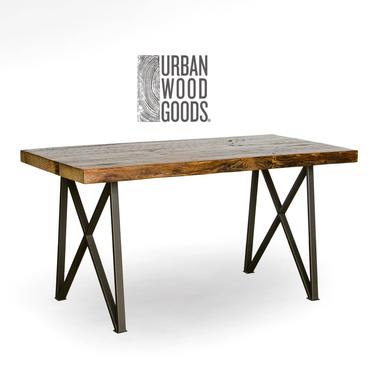 Monarch X Modern Wood Dining Table with 1.65&amp;quot; reclaimed wood top and our modern monarch style legs.  Choose size and finish. 