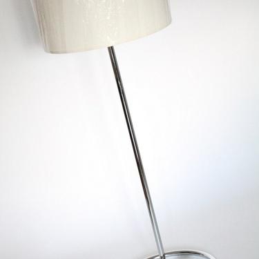 70s MINIMALIST FLOOR  lamp chrome mid century vintage 1970 era made in the USA 