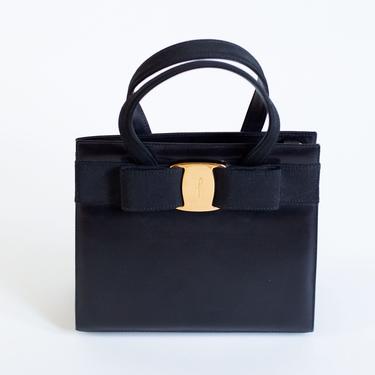 バッグ Vintage Ferragamo Vara hardware handbag Salvatore Ferragamo Vara Croco embossed Handbag Tote Bag BK