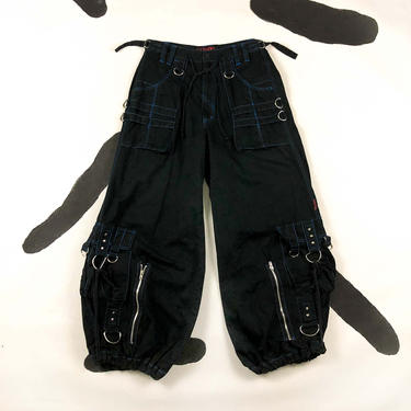 90s Tripp Nyc Huge Baggy Raver Pants / Bondage / Black with | Bad