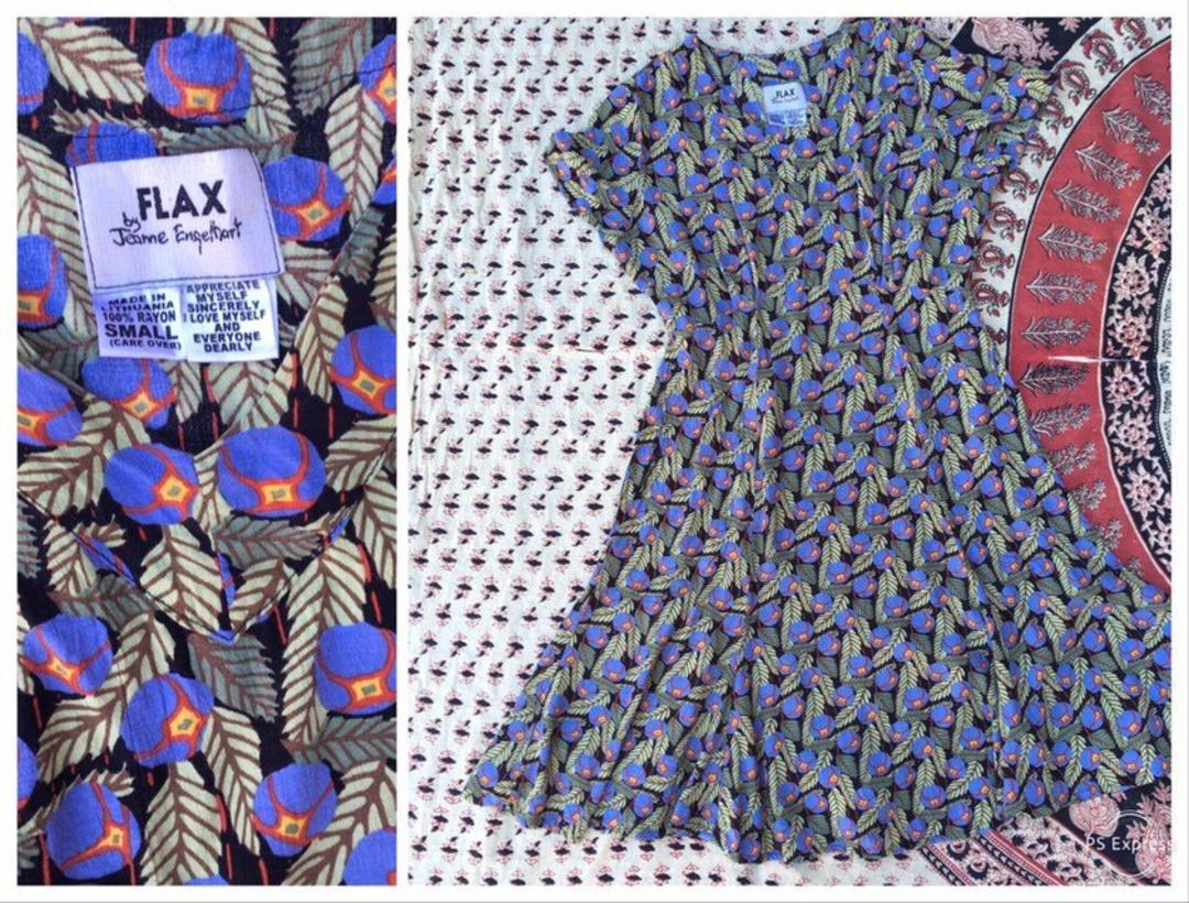 Flax Jeanne Engelhart Shirt Dress 100% Linen Sleeveless Scoop