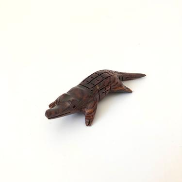 Petite Vintage Carved Ironwood Alligator 