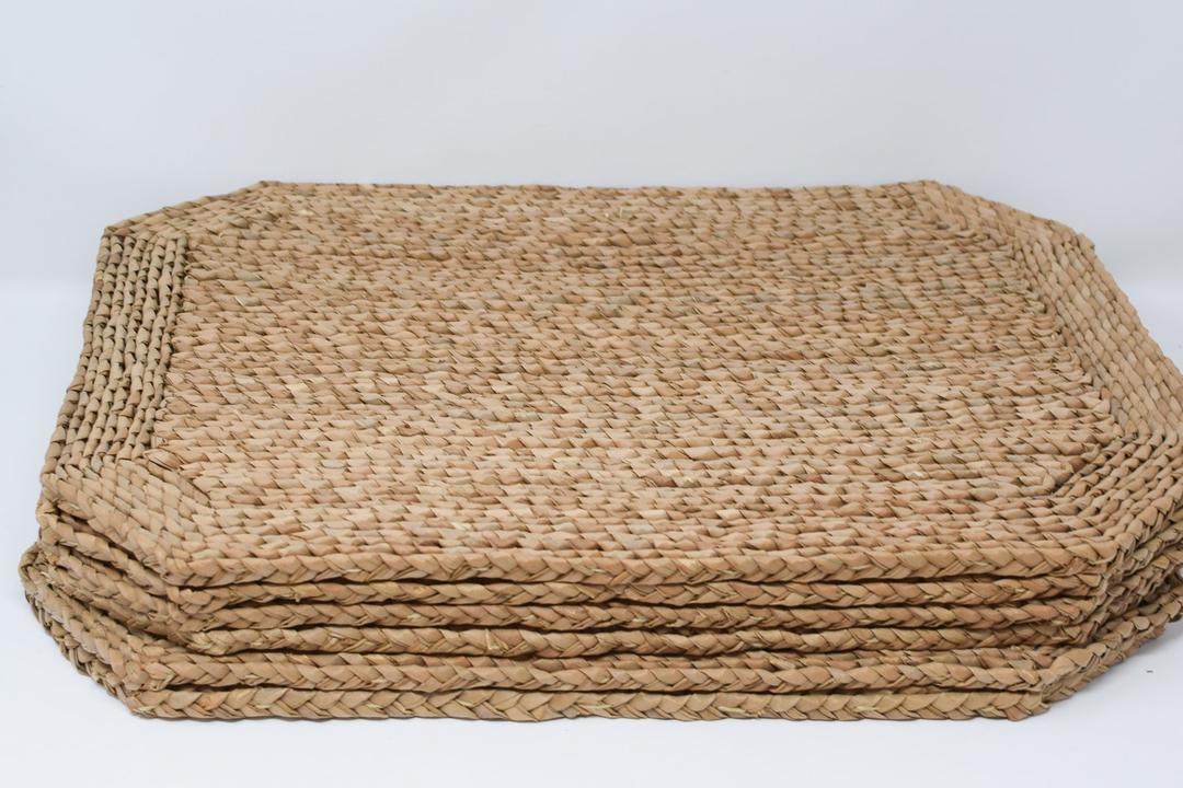 Set of 6 Vintage Woven Rattan Placemats Capitol Vintage Charm