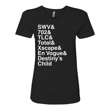 Women's 90s R&B Female Group List Shirt 