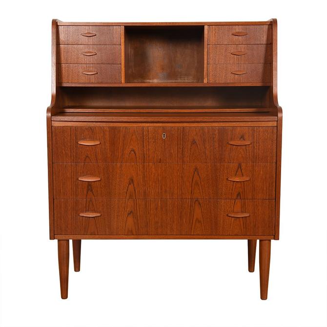 Danish Modern Teak Expanding Petite Secretary Desk From Modern