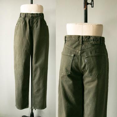 1990s Levi's Baggy Green Jeans 34" x 33" 