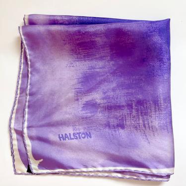 Purple Square Silk Scarf Halston 