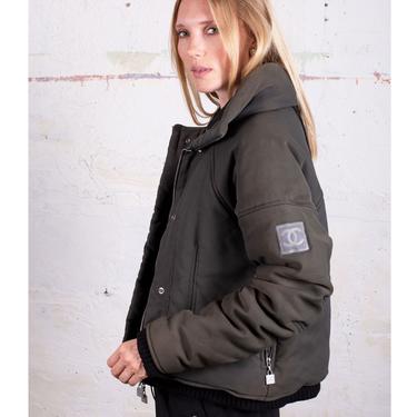 Vintage Chanel Identification Gray Sports Puffer Jacket with