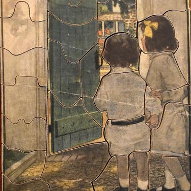 RARE! Gorgeous 1930s Jig - Saw Picture Puzzle - The Green Door - Artist Jessie Wilson Smith -  39 Pieces - PUZZLE LOVERS! | Free Shipping 