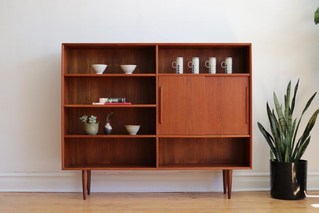 Mid Century Danish Modern Teak Shelving Unit Spaced Out Studio