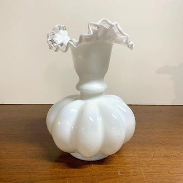 Rare Vintage newest 1940's Fenton Aqua Crest Flared Bowl