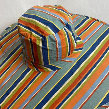 Huge sun hat~ 40’s inspired~ multicolored striped~ collapsible portable travel hat~ pinup style rockabilly summer vibes 