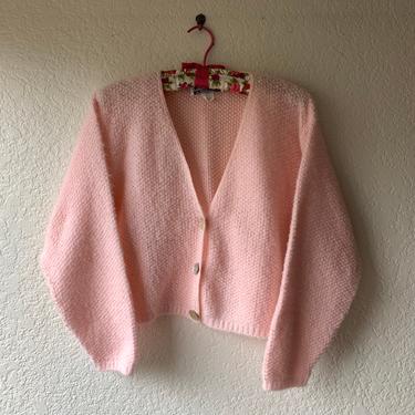 Vintage 1990s Pink Knit Cardigan | Size Medium 