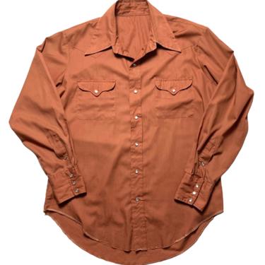 Vintage 1970s Western Shirt ~ size L ~ Snap Button ~ Rockabilly ~ 