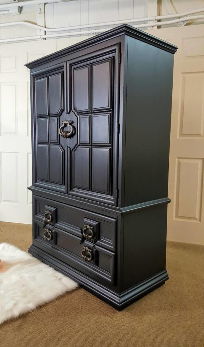 Black Armoire Thomasville Dresser Chest Wardrobe From Unique