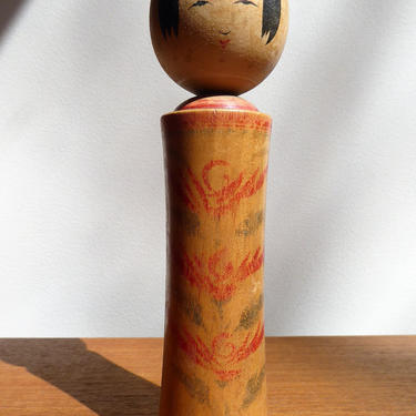 Vintage Traditional Naruko Kokeshi Doll | Medium 7&amp;quot; | Japan 