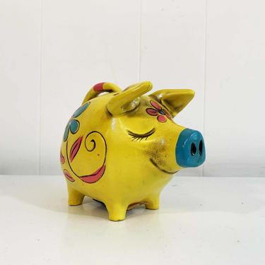 True Vintage Collegiate Piggy Bank Made in Japan Ceramic Coin Money Kitsch Home Kid Children Nursery Room Decor Mid Century Modern Retro 