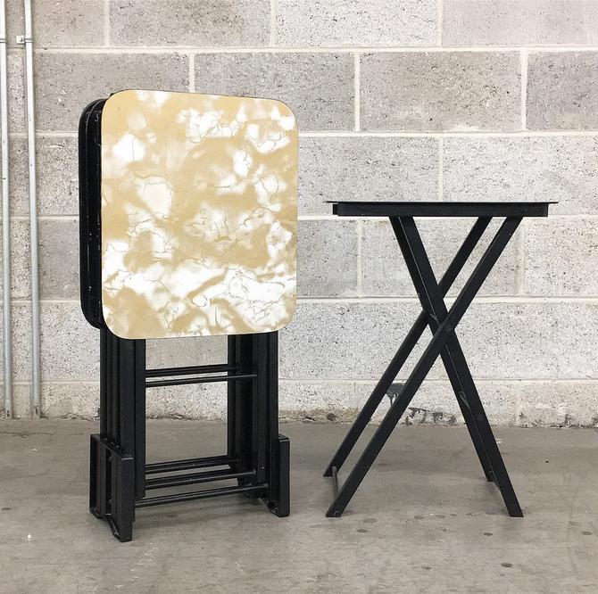 Vintage TV Trays Retro 1960s Artex Tables + Mid Century Modern + 5